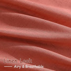 Coral Linen 96 Inch Length Curtains Panels 2 Panel Set Back Tab Rod Pocket - Image 4