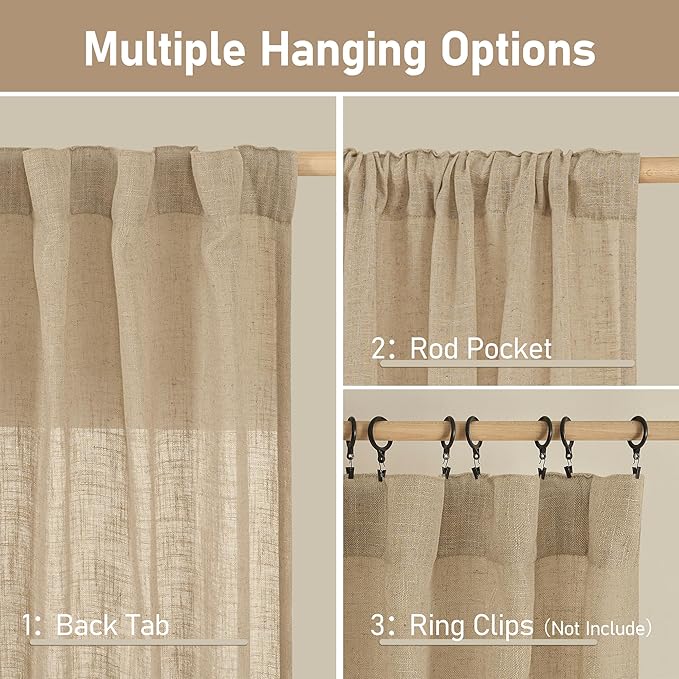 LAMIT Living Room Linen Curtains - Image 3