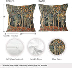 Rustic Autumn Forest Pillow Covers 18x18 Set of 2, Fall Home Room Decor - Image 2