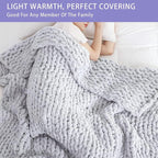 Bigacogo Chunky Knit Throw Blanket - Image 3