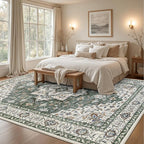 Area Rugs 9x12 Living Room Rug: Washable Rug Soft Vintage Boho Medallion Carpet - Image 4
