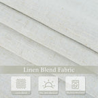 DriftAway Double Layer Linen Blackout Tie Up Curtains Thermal Insulated Fully Lined Balloon Roman Shade Bathroom Window Adjustable Rod Pocket for Small Window 31 Inch by 47 Inch Light Linen