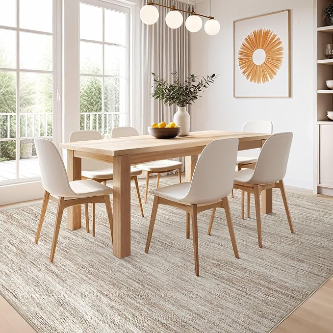 Nakagishi 5X7 Area Rugs Living Room: Washable Large Vintage Rug Neutral - Image 7
