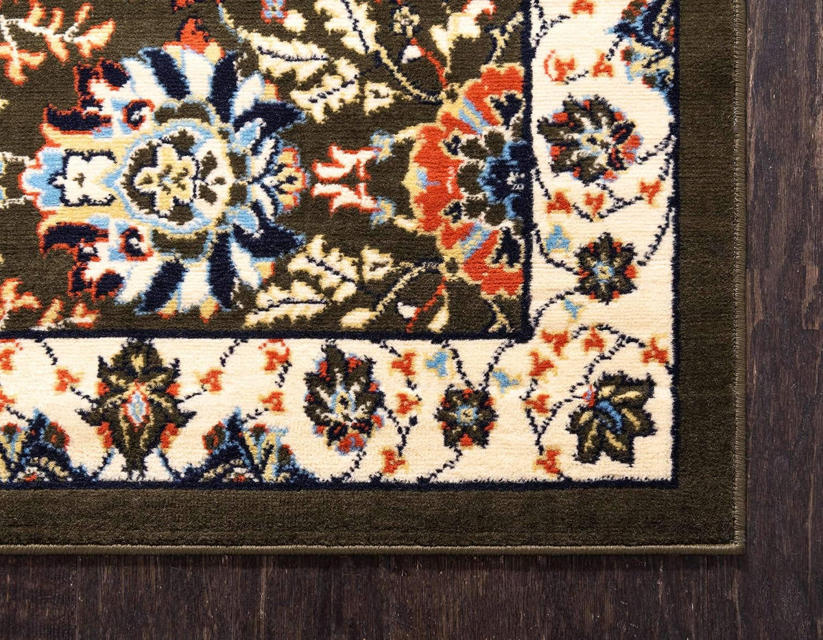 Unique Loom Espahan Collection Area Rug - Cape Cod (2' 2" x 3' 1" Rectangle, Green/ Black)