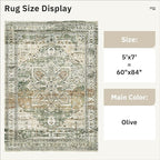 Soalmost 5x7 Area Rugs Low Pile Indoor Washable Trendy Faded Style Rugs - Image 4