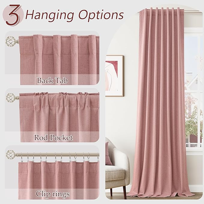 Guken 100% Blackout Curtains 84 Inch Length 2 Panels Set - Image 6