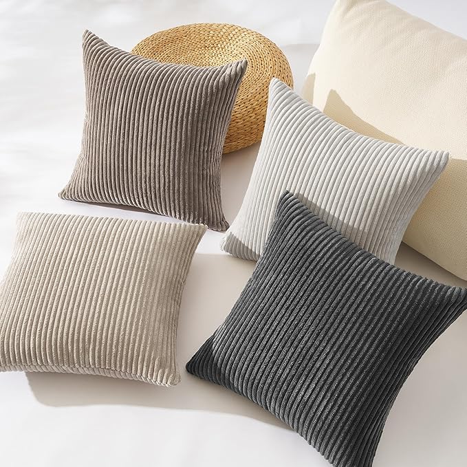 Topfinel 4 Packs Natural Decorative Throw Pillows Covers 16x16 Inch - Image 3