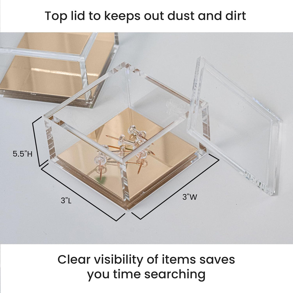 3-Tier Stackable Acrylic Holder, Clear with Gold Metal Base