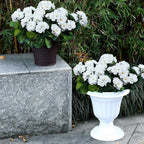 2 Pcs Artificial Flowers Outdoor Potted Large, White Geranium