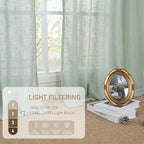 LAMIT Short Kitchen Linen Curtains 24 Inch Length - Image 4