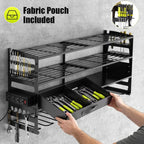 Gotega Large Power Tool Organizer Wall Mount with Charging Station, Black