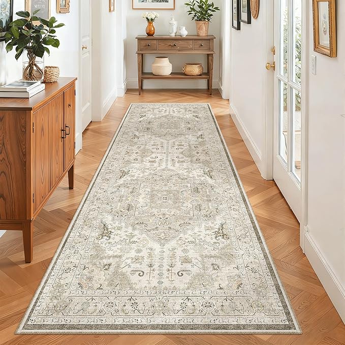 Madane Hallway Runner 3x8, Kitchen Rugs Washable Entryway Rug Vintage Kitchen - Image 3