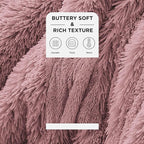 Bedsure GentleSoft Fluffy Dusty Pink King Size Blanket - Image 2