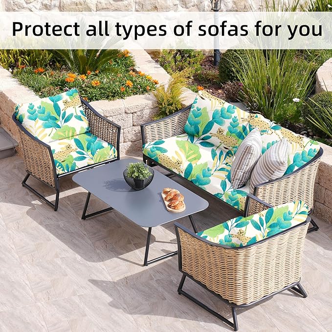 8Pcs Stretch Patio Cushion Covers, Outdoor Couch Covers Replacement, Outdoor - Image 4
