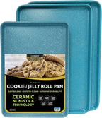 casaWare 3pc Ultimate Cookie Sheet Set (Red Granite)