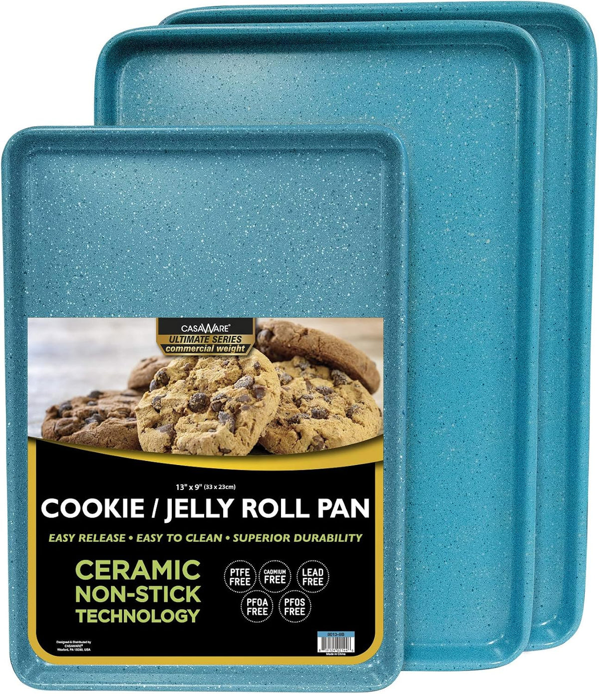 casaWare 3pc Ultimate Cookie Sheet Set (Red Granite)