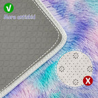 Tie-Dye Purple Rainbow Soft Shaggy Fluffy Rug - Image 3