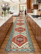 SERISSA Runner Rug for Hallways, Extra Long Boho Rug Ultra Soft Vintage Orange - Image 2