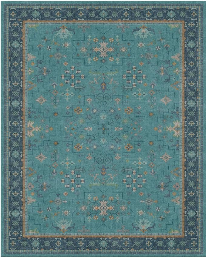 Hazo Haus Teal 3x6 Wide Non Slip Kitchen Rug - Image 8