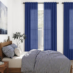 Extra Long Classic Blue Linen Curtains 120 Inch - Image 7