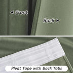 RYB HOME Sage Green Velvet Curtains 102 inches - Image 5