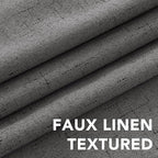 H.VERSAILTEX Primitive Linen Curtains 100% Blackout Curtain Drapes Burlap - Image 4