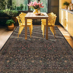 Dark Brown Washable Area Rug for Living Room - Image 6
