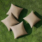 MIULEE Pack of 4 Decorative Outdoor Throw Pillow Covers Linen Waterproof Pillow - Image 4