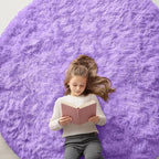 OLANLY Purple Round Rugs for Bedroom by OLANLY