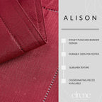 Elrene Home Fashions Alison Eyelet Border Design Cloth Wrinkle Resistant Fabric Placemat, Set of 4, 13"x19", Cranberry