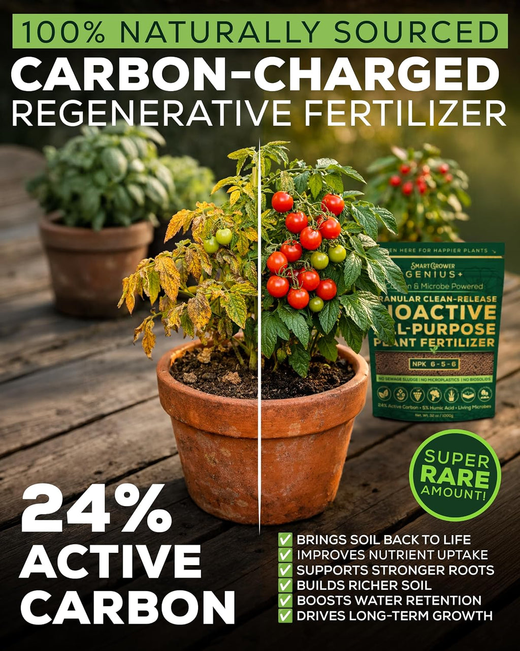 Bioactive Plant Fertilizer Granular Clean-Release, High Carbon Genius+ 1Kg