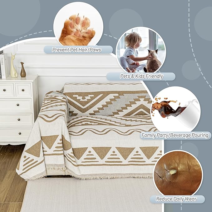 MYSKY HOME Couch Cover for Sectional Sofa Set for Dog Cat Pets Couch Cover 3 - Image 4