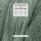 Bedsure GentleSoft Fluffy Sage Green King Size Blanket - Image 2