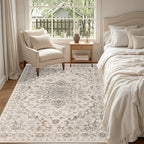4x6 Area Rugs for Living Room: Washable Rug Soft Vintage Distressed Floral - Image 3