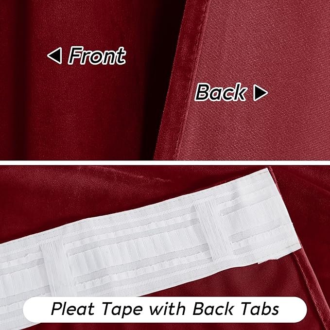 RYB HOME Red Velvet Curtains 84 inches - Image 5