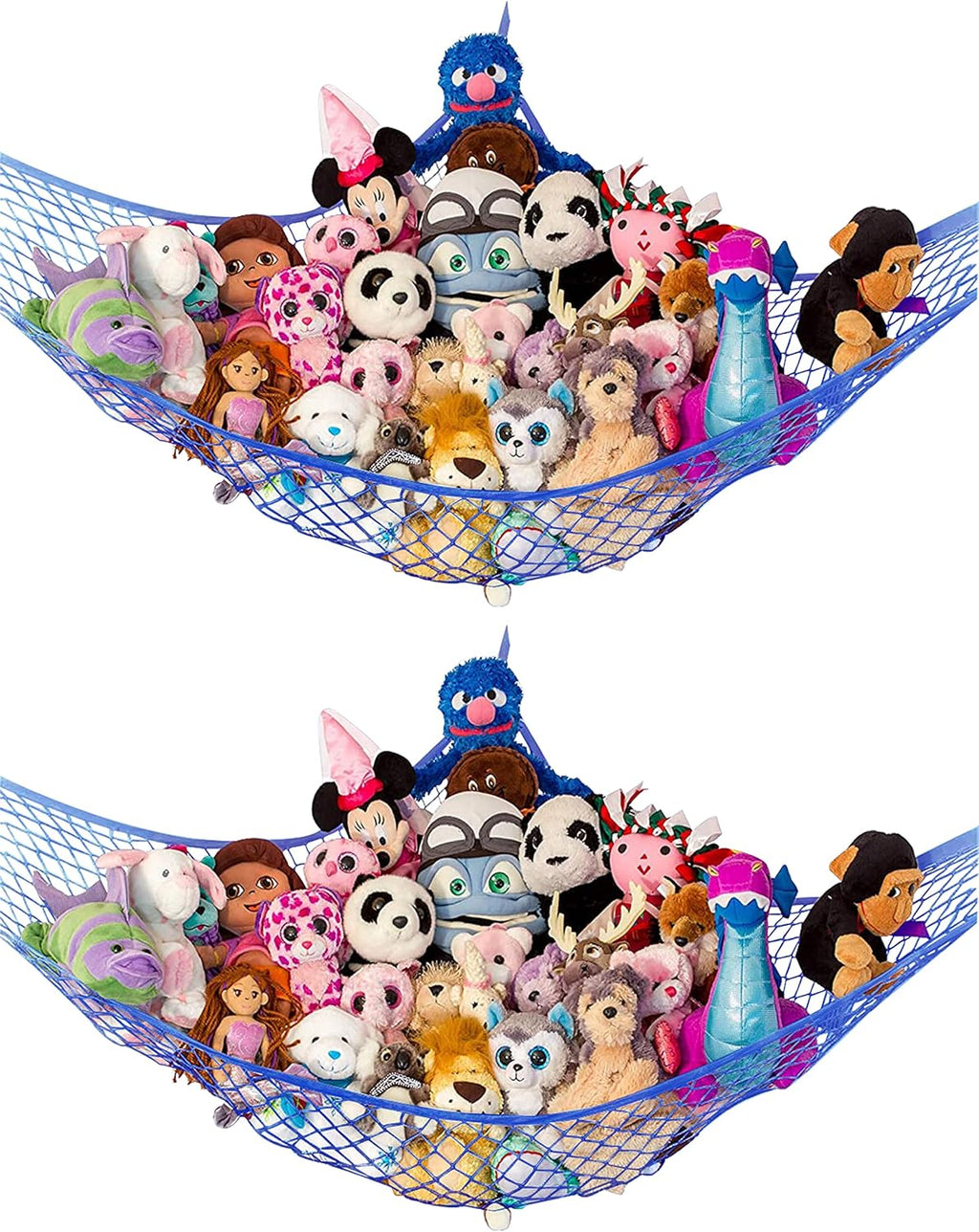 Large Stuffed Animal Storage Hammock 1 Pack | Holds 12 lbs | Corner Stuffed Animal Organizer | Plushie Net for Stuffed Animals | Stuffy Storage, Cute Bedroom, Room Decor | Blue