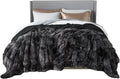 Bedsure GentleSoft Fluffy Tie Dye Black Blankets Queen Size by BEDSURE