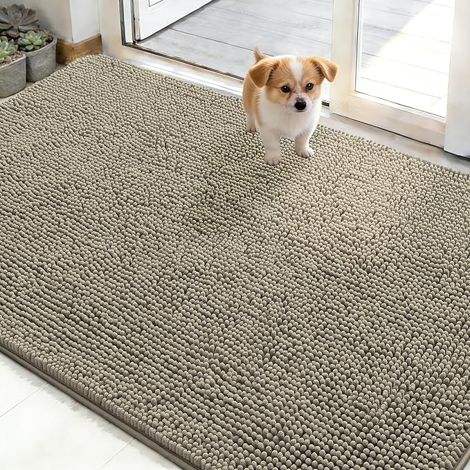 OLANLY Dog Door Mat for Muddy Paws 50x30, Absorbs Moisture and Dirt, Absorbent by OLANLY