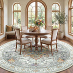 RELEANY Area Rugs 8ft Washable Non-Slip, Floral Vintage Distress Print Pattern - Image 2