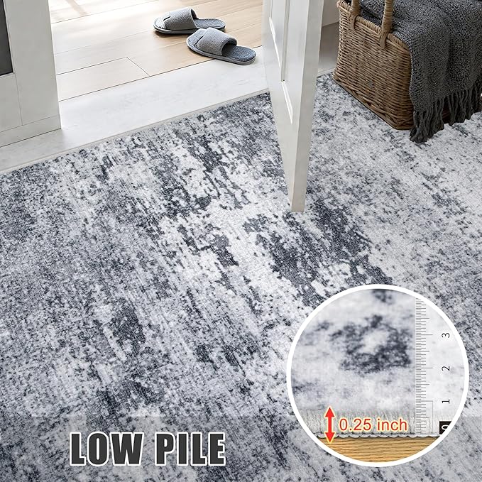 5x7 Area Rug Living Room Rug: Washable Modern Abstract Soft Thin Rug Indoor - Image 8