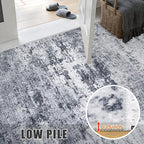 2.6'x8' Runner Rug Washable Rug;Modern Abstract Soft Thin Runner Rug Grey - Image 8