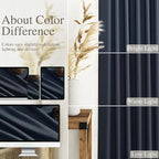 Extra Long Vintage Blue Linen Curtains 120 Inch - Image 3