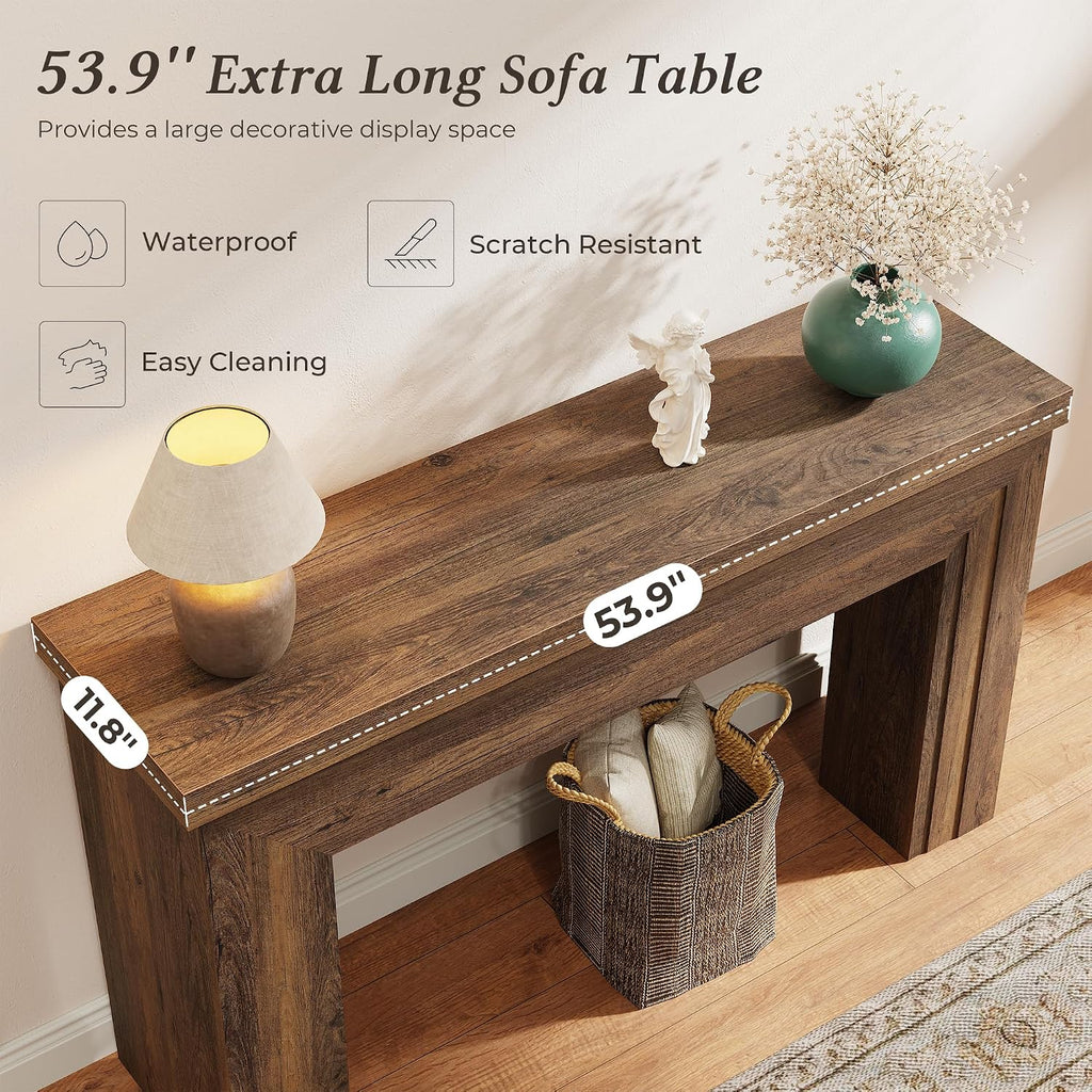 Huuger 54 Inch Entryway Table, Rectangular Console Table for Living Room
