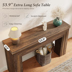 Huuger 54 Inch Entryway Table, Rectangular Console Table for Living Room
