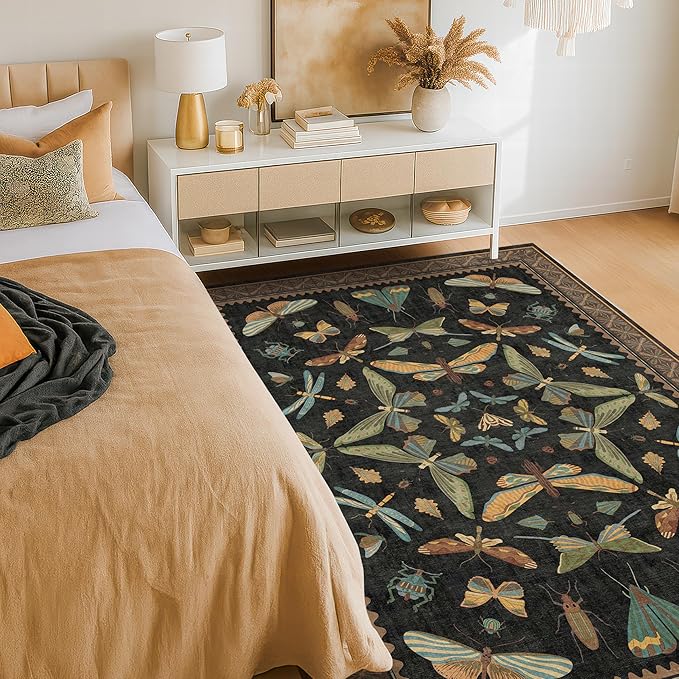 Insect Print Washable 4x6 Entryway Rug - Image 6