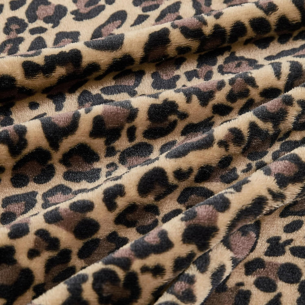 Edenleaf Leopard Print Blanket Fleece Throw for Bed Sofa Travel and Camping, Super Soft Cozy Fluffy Plush Cheetah Print Blanket for All Seasons 50"x60" (Mocha Brown)