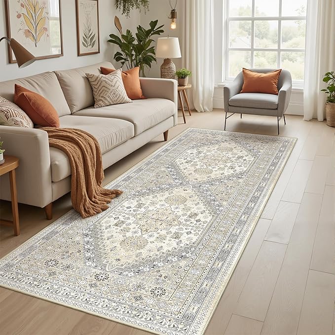 3x8 Runner Rug Non Slip Washable by Restydon