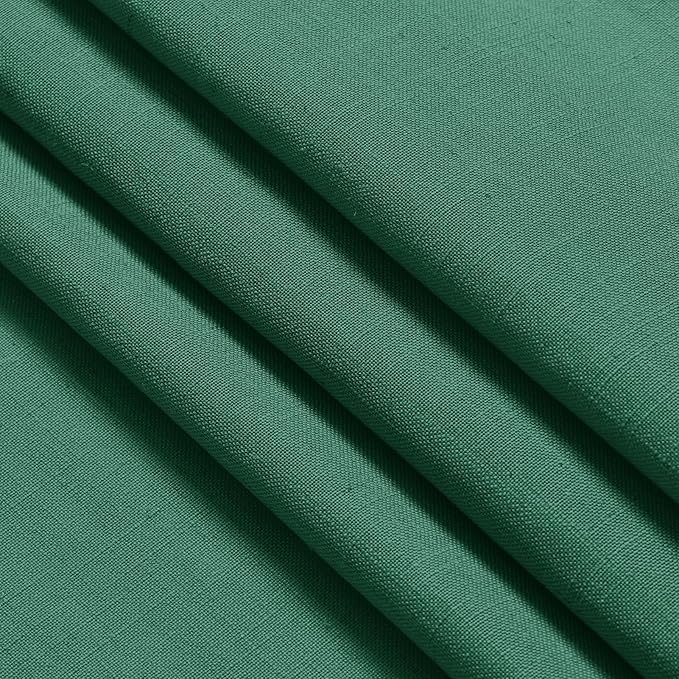 Dark Green Linen Curtains for Living Room 63 Inches Long 2 Panel Set Light - Image 7