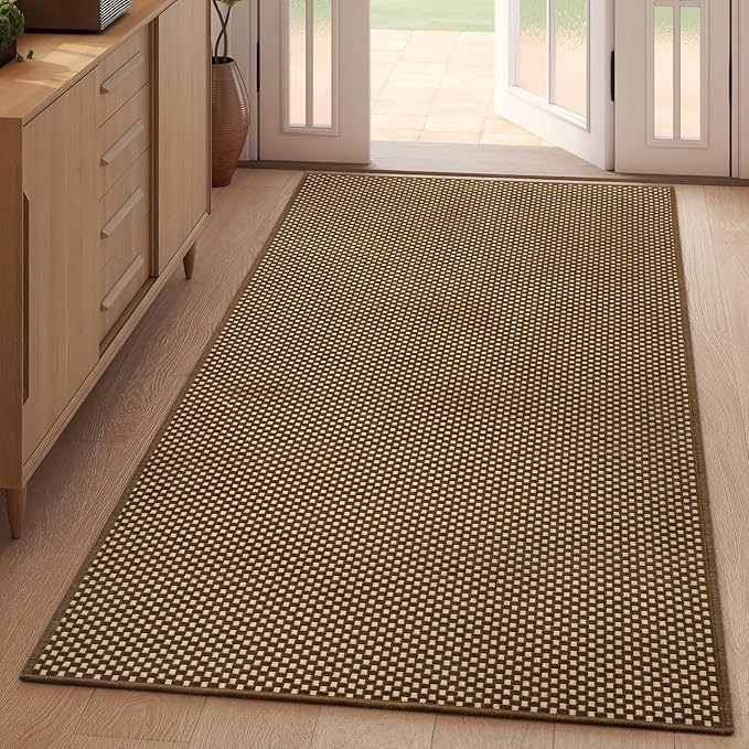 YDKGL 3x5 ft Area Rug Entryway Runner Rug Non Slip Washable, Boho Woven Kitchen by YDKGL