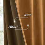 RYB HOME Luxurious Bronze Velvet Curtain Panels - Image 6